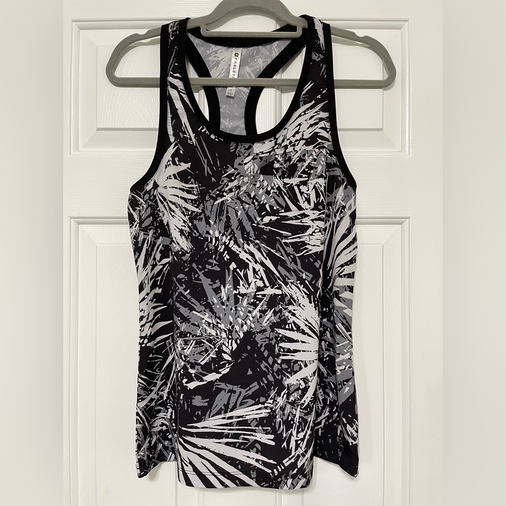 Fabletics Racerback Palm Print Active Top size S - Picture 4 of 9